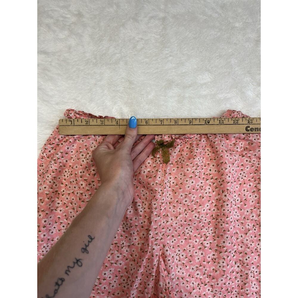 Victorias Secret Y2K Pajama Set Sz M Pink Ditsy Floral Babydoll Tank Capri Pant - Picture 12 of 15